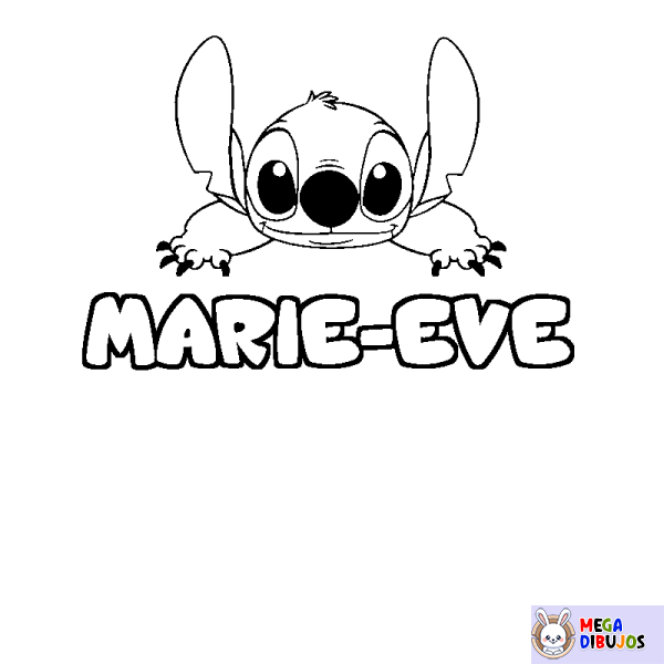 Coloración del nombre MARIE-EVE - decorado Stitch