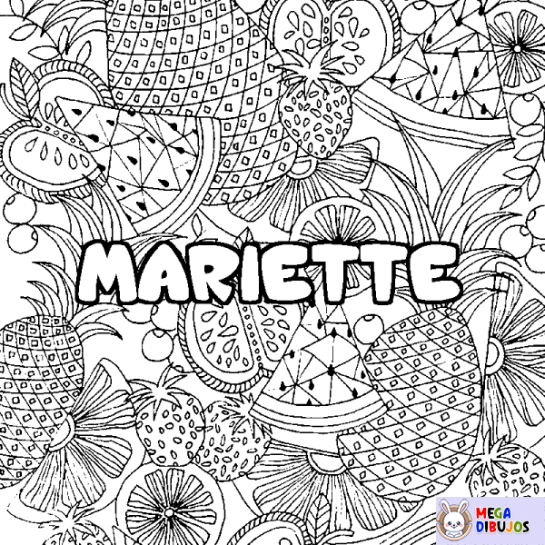 Coloración del nombre MARIETTE - decorado mandala de frutas