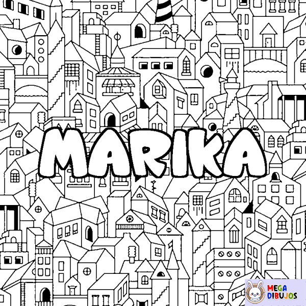 Coloración del nombre MARIKA - decorado ciudad