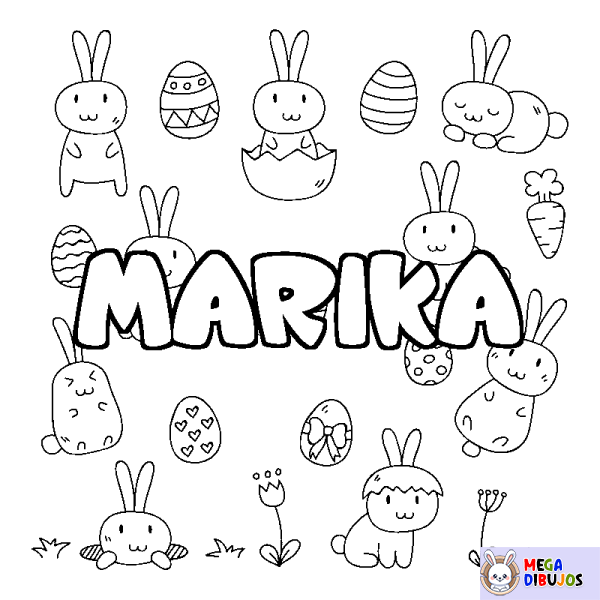 Coloración del nombre MARIKA - decorado Pascua