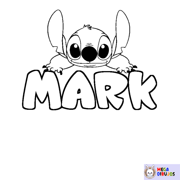 Coloración del nombre MARK - decorado Stitch