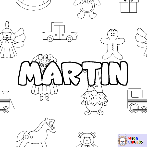 Coloración del nombre MARTIN - decorado juguetes