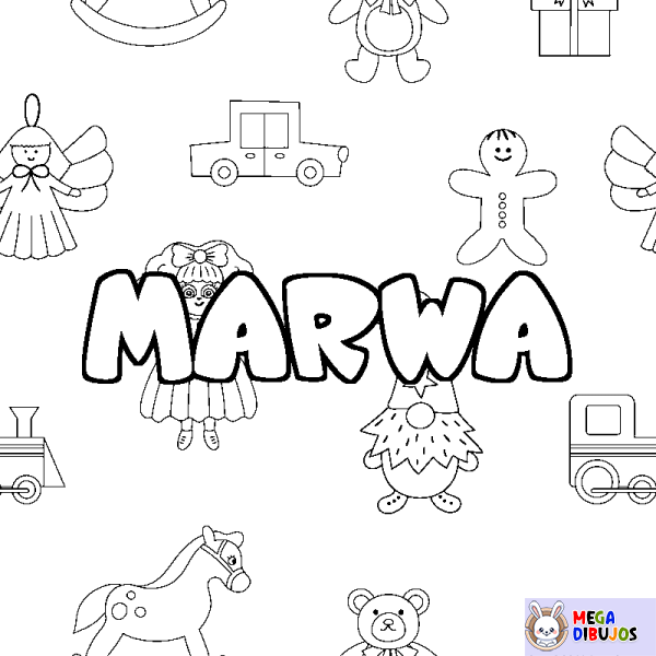 Coloración del nombre MARWA - decorado juguetes