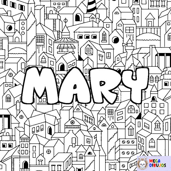 Coloración del nombre MARY - decorado ciudad