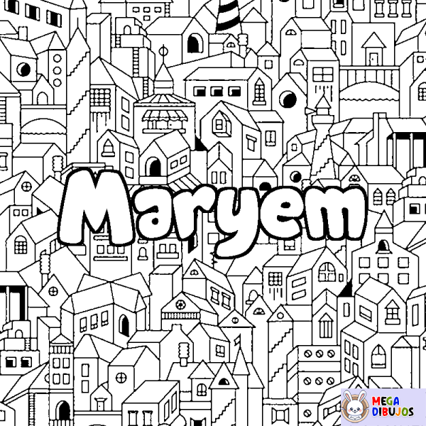 Coloración del nombre Maryem - decorado ciudad