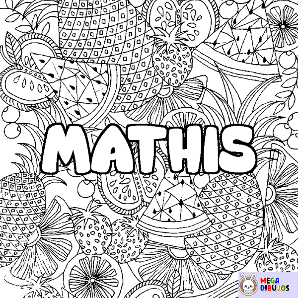 Coloración del nombre MATHIS - decorado mandala de frutas