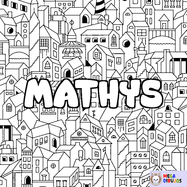 Coloración del nombre MATHYS - decorado ciudad