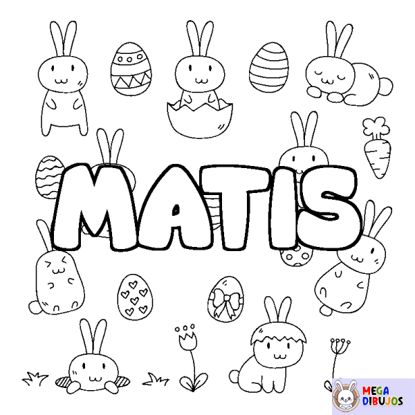 Coloración del nombre MATIS - decorado Pascua