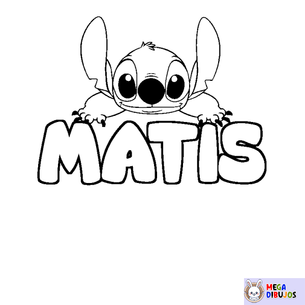 Coloración del nombre MATIS - decorado Stitch