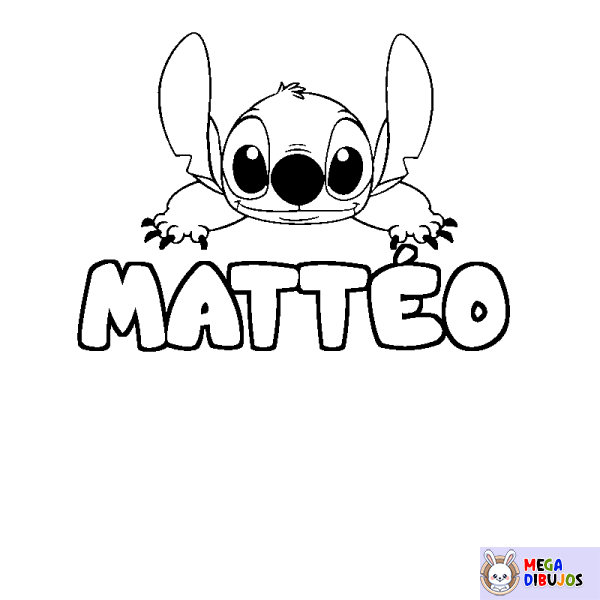 Coloración del nombre MATT&Eacute;O - decorado Stitch