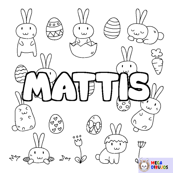 Coloración del nombre MATTIS - decorado Pascua