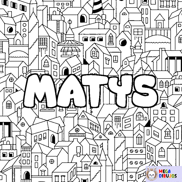 Coloración del nombre MATYS - decorado ciudad