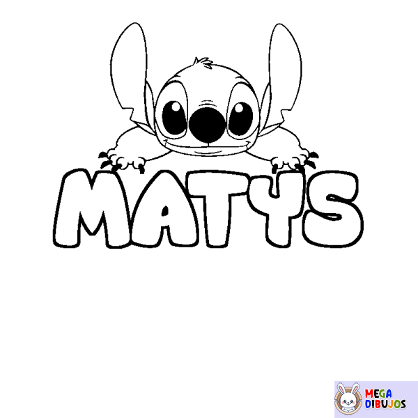 Coloración del nombre MATYS - decorado Stitch