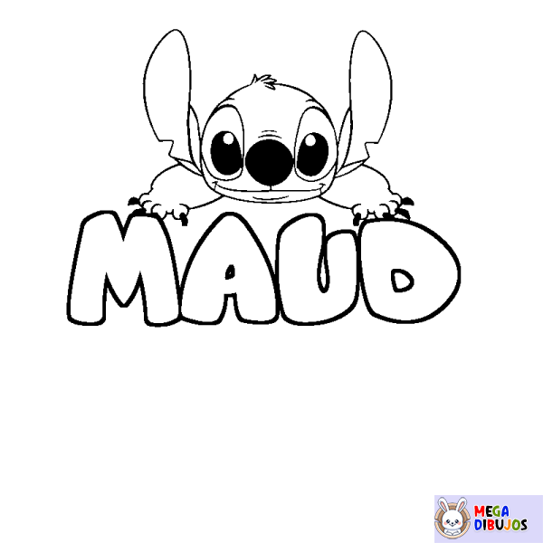 Coloración del nombre MAUD - decorado Stitch