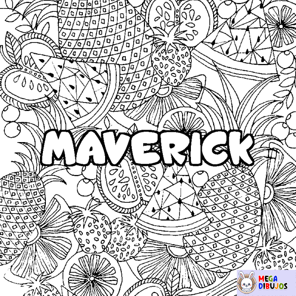 Coloración del nombre MAVERICK - decorado mandala de frutas