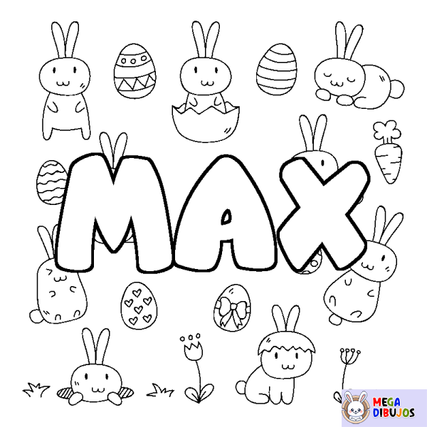 Coloración del nombre MAX - decorado Pascua