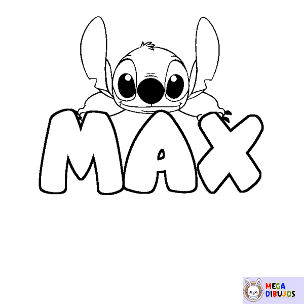 Coloración del nombre MAX - decorado Stitch