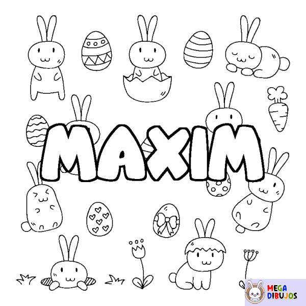 Coloración del nombre MAXIM - decorado Pascua