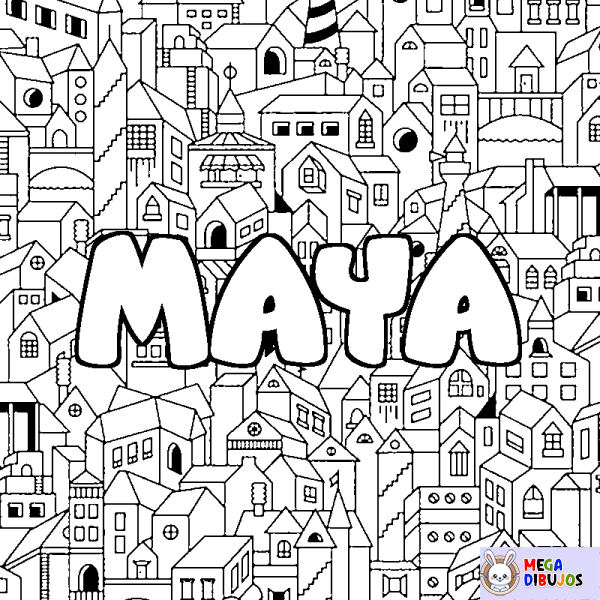 Coloración del nombre MAYA - decorado ciudad