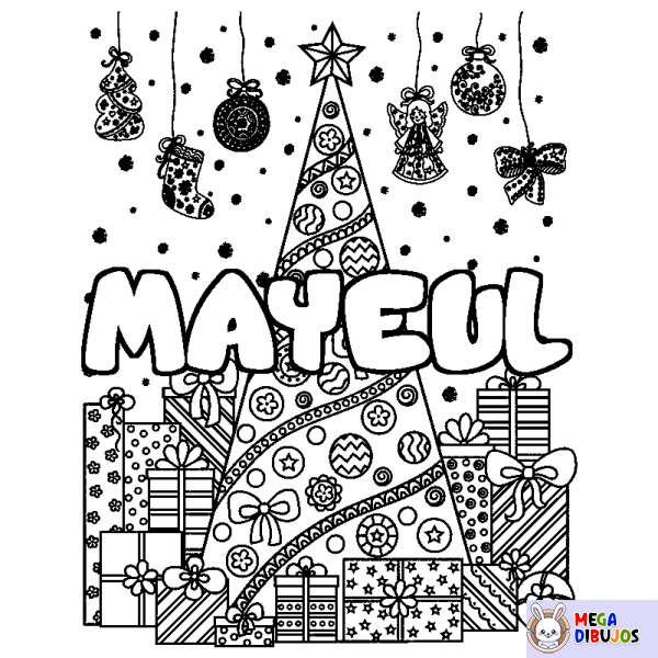 Coloración del nombre MAYEUL - decorado &aacute;rbol de Navidad y regalos