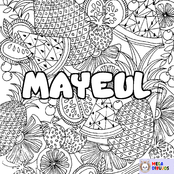 Coloración del nombre MAYEUL - decorado mandala de frutas