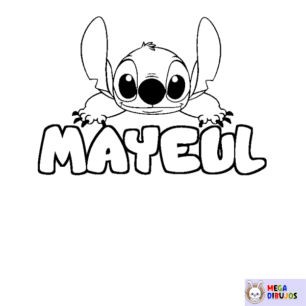 Coloración del nombre MAYEUL - decorado Stitch