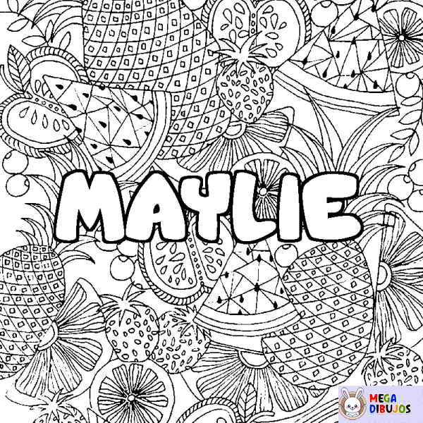 Coloración del nombre MAYLIE - decorado mandala de frutas