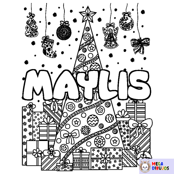 Coloración del nombre MAYLIS - decorado &aacute;rbol de Navidad y regalos