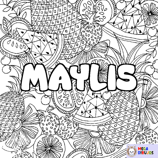 Coloración del nombre MAYLIS - decorado mandala de frutas