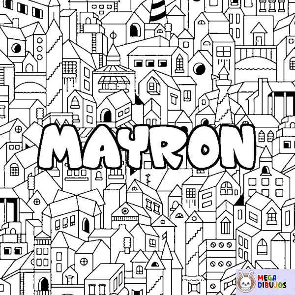 Coloración del nombre MAYRON - decorado ciudad