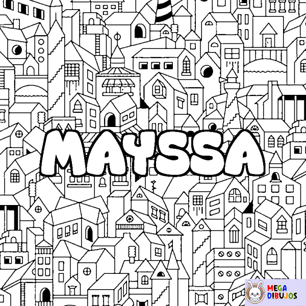 Coloración del nombre MAYSSA - decorado ciudad