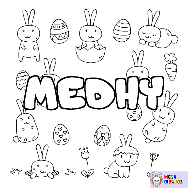 Coloración del nombre MEDHY - decorado Pascua