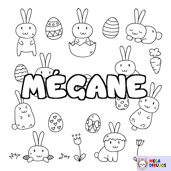 Coloración del nombre M&Eacute;GANE - decorado Pascua