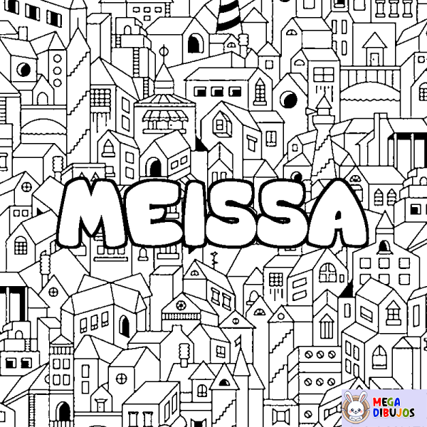 Coloración del nombre MEISSA - decorado ciudad