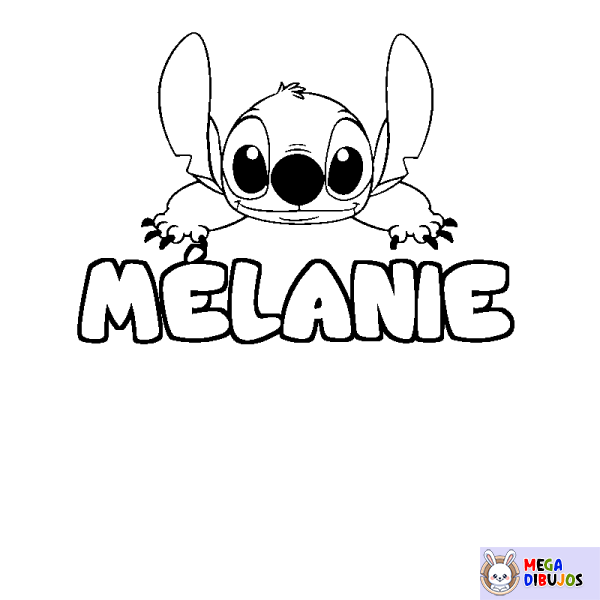 Coloración del nombre M&Eacute;LANIE - decorado Stitch