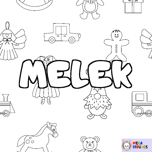 Coloración del nombre MELEK - decorado juguetes