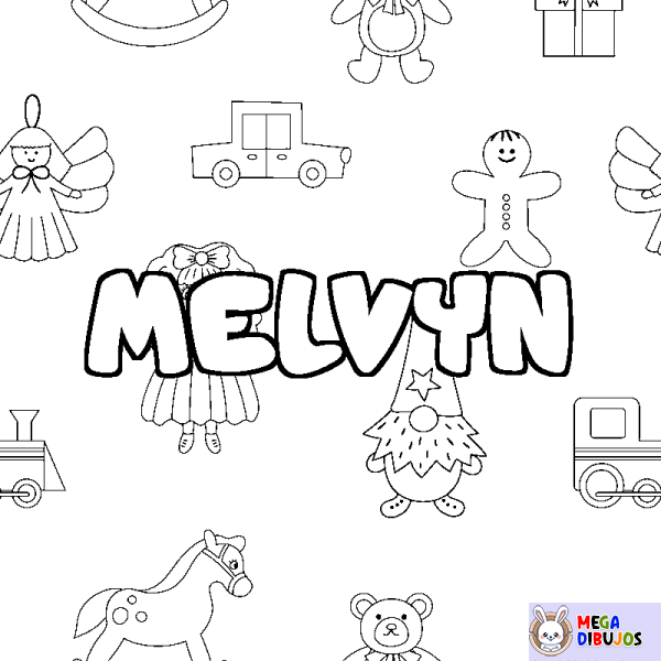 Coloración del nombre MELVYN - decorado juguetes