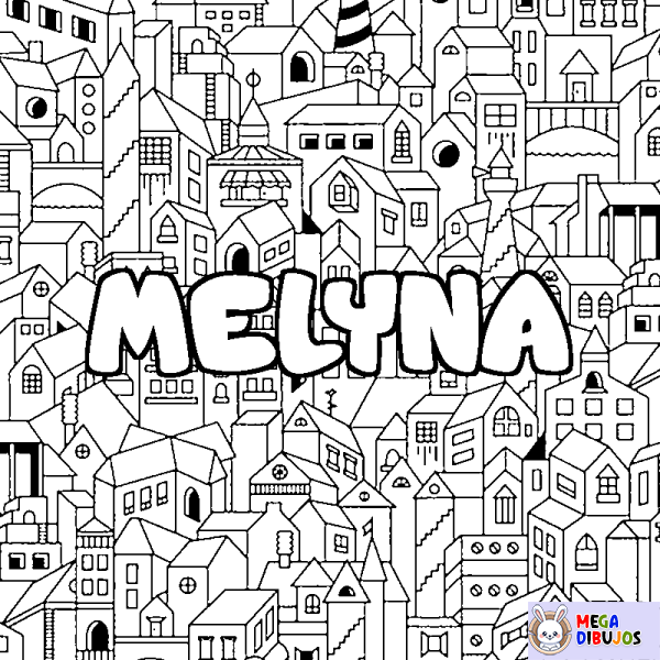 Coloración del nombre MELYNA - decorado ciudad