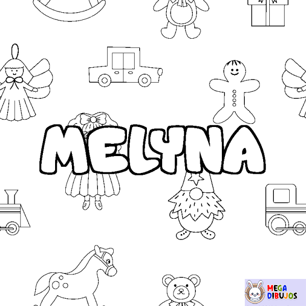 Coloración del nombre MELYNA - decorado juguetes