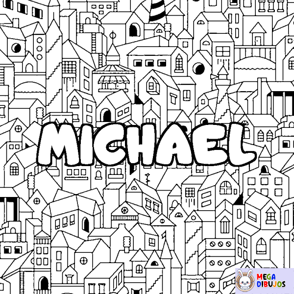 Coloración del nombre MICHAEL - decorado ciudad