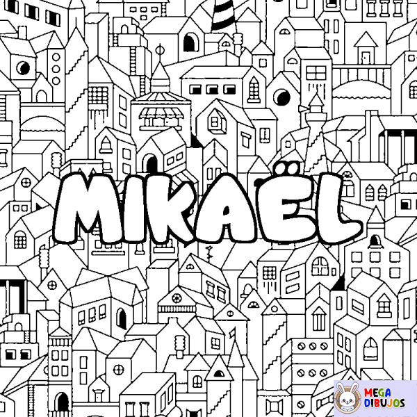 Coloración del nombre MIKA&Euml;L - decorado ciudad