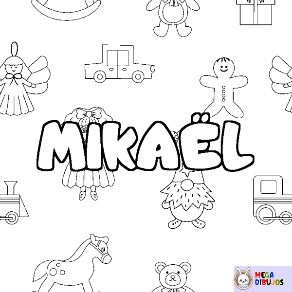 Coloración del nombre MIKA&Euml;L - decorado juguetes