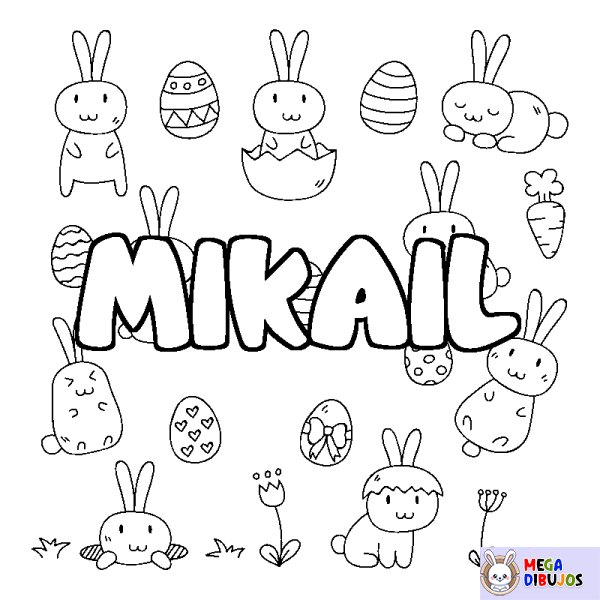 Coloración del nombre MIKAIL - decorado Pascua