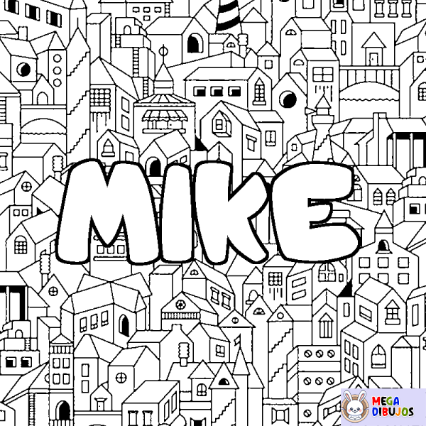 Coloración del nombre MIKE - decorado ciudad