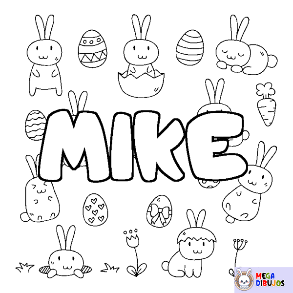 Coloración del nombre MIKE - decorado Pascua