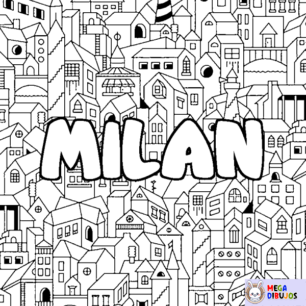 Coloración del nombre MILAN - decorado ciudad