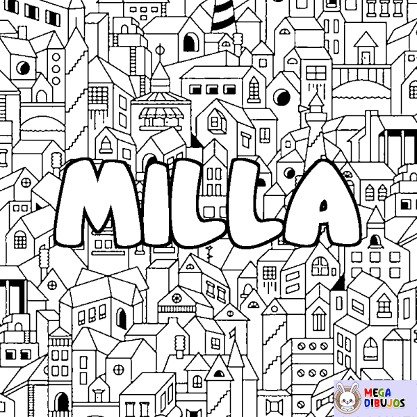 Coloración del nombre MILLA - decorado ciudad