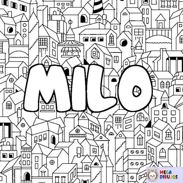 Coloración del nombre MILO - decorado ciudad