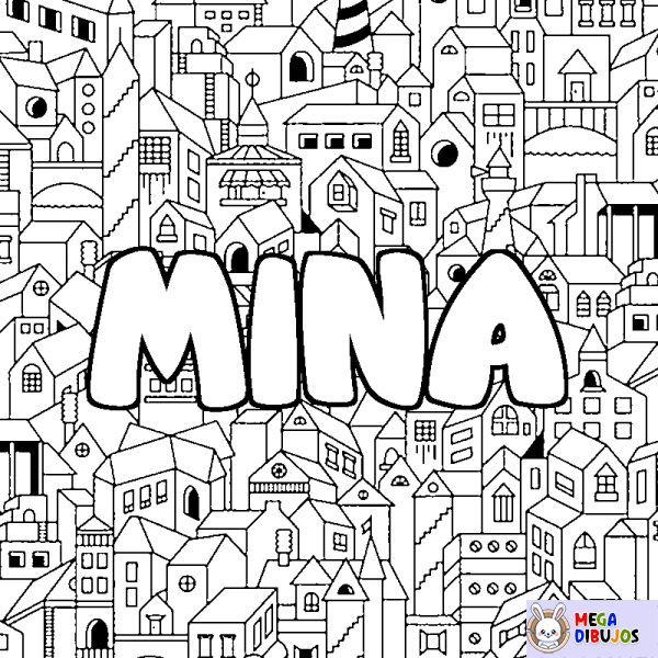 Coloración del nombre MINA - decorado ciudad