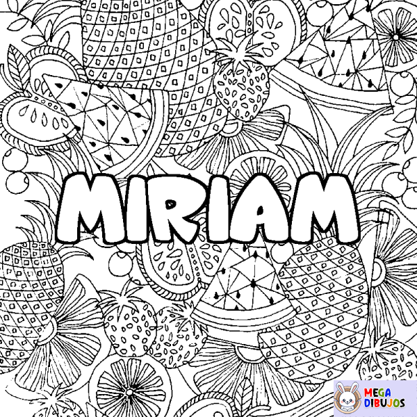 Coloración del nombre MIRIAM - decorado mandala de frutas